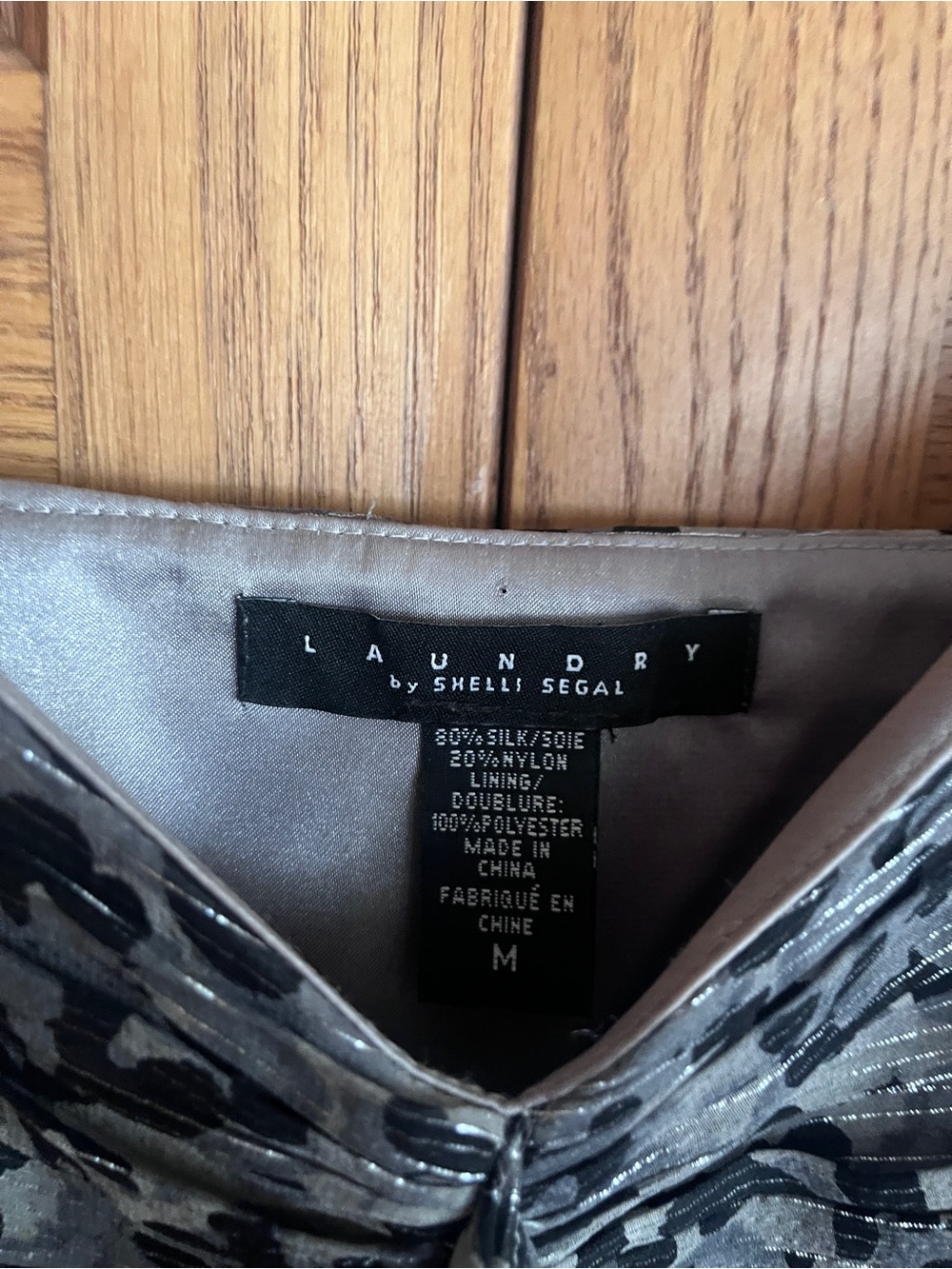 Laundry By Shelli Segal Gray Leopard Print Cami - Picture 4 of 4